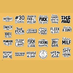 25-Pack Funny Adult Humor 3" Vinyl Decals | Sarcastic, Rude, NSFW Stickers